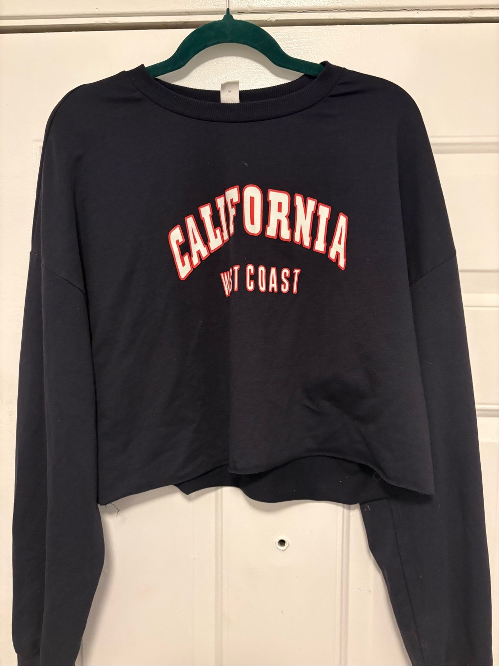 California West Coast Black Cropped Sweatshirt